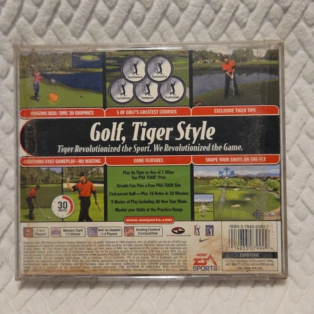 Tiger Woods '99 PGA Tour PS1‎ PlayStation 1 - Game & Case Tested working